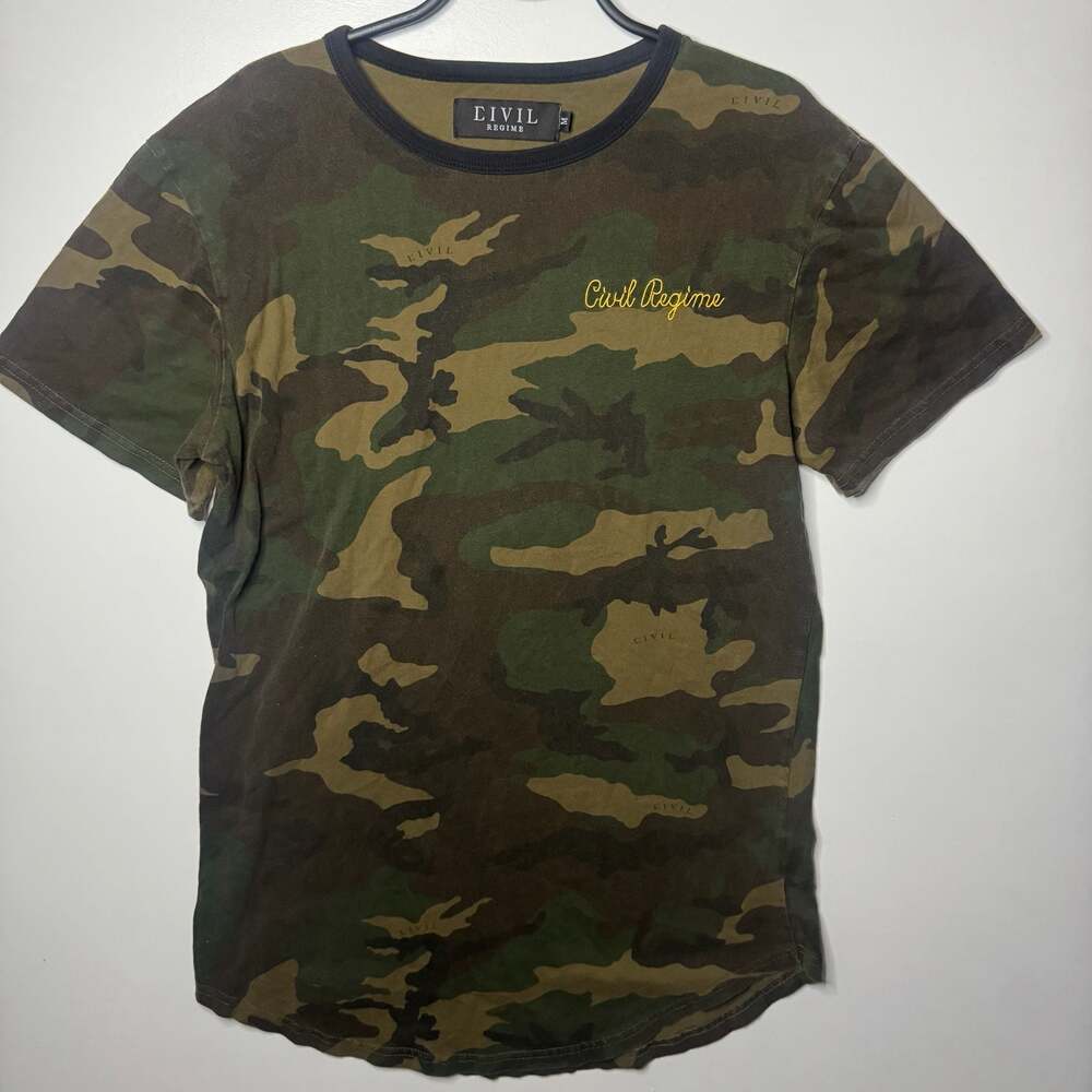 Civil Regime Death From Above Embroidered Camo Graphic Medium T-Shirt